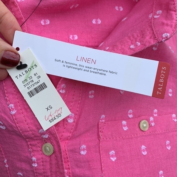 Talbots pink linen popover - Picture 13 of 13